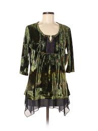 Details About Nwt One World Women Green 3 4 Sleeve Top Med Petite