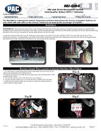 So for example, if you pressed one of the onstar buttons, the viu/vcim would command the irc over the class ii data bus to mute the radio. Pac Nu Gm4 Navigation Unlock Interface Instruction Manual Manualzz