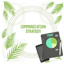 writing note showing communication strategy business concept