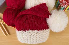 Make A Baby Santa Hat With This Free Knitting Pattern Baby Hat Knitting Pattern Christmas Knitting Patterns Free Santa Hat Pattern