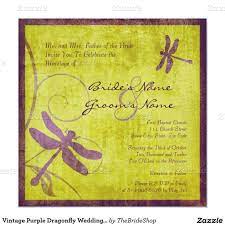 Vintage Purple Dragonfly Wedding Invitation Zazzle Com Dragonfly Wedding Invitations Wedding Invitations
