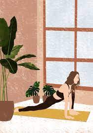 Morning Yoga Art Print By Bert X Small Illustration Wall Art Art Wallpaper Yoga Art
