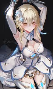 pottsness genshin impact lumine bondage dress no bra thighhighs | 1125794  | yande.re