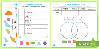 Properties Of 2d Shapes Worksheets Teacher Made