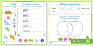 properties of 2d shapes worksheets teacher made