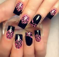 50 Beautiful Pink And Black Nail Designs 2017 This multidimensional pink glitter design would make any unicorn happy.