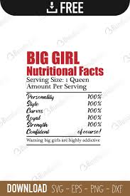 We suggest only testing the large files if you have a connection speed faster than 10 mbps. Big Girl Nutrition Svg Cut Files Free Download Bundlesvg