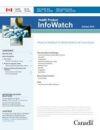 Health Product Infowatch October 2019 Canada Ca