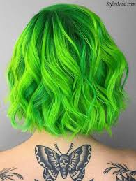 Cool Fresh 2018 Neon Green Hair Color Ideas Perfect For You Stylesmod Green Hair Colors Neon Green Hair Bright Hair