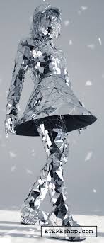 Mirror Girl Glass Lady Animation Costume Dress Light Solutions Etere By Etereshop Mirrored Costume Disco Outfit Disco Costume