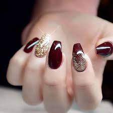 Gel nails are generally priced between a regular manicure and acrylic nails. Burgundy Short Acrylic Nail Designs Burgundy Nails Artificial Nails Blue Nails Gel Nails