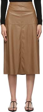 Max Mara Leisure Tan Faux Leather Carioca Skirt Smart Closet