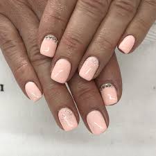 Peach Pink Rhinestone Spring Gel Nails Light Elegance Pink Tutu Gel Nail Light Gel Nails Nails