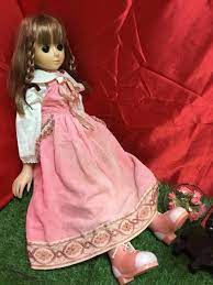 当時物 希少 幻の人形 sekiguch セキグチ プランタン 人形 ドール 抱き人形 約60 ビンテージ 1970年代 ピンクのコーデュロイ ワンピース vintage dolls disney princess dolls