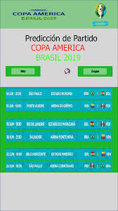 Consulta en marca.com el calendario de los partidos de la copa américa de fútbol que se celebra en argentina del 11 de junio al 10 de julio. Prediccion Partido Copa America 2020 For Android Apk Download
