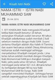 Berikut nama istri nabi muhammad saw : Kisah Istri Nabi Muhammad Fur Android Apk Herunterladen