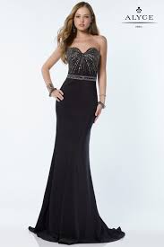 Dress Style 1154 Black Sweetheart Neckline Sequined Gown Strapless Prom Dresses Cocktail Dresses Online Occasion Dresses