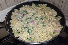 300 g piselli 500 g funghi 200 g prosciutto cotto 50 gr mortadella 1 scamorza da 300 g latte q.b. Farfalle Con Piselli Funghi E Panna La Rete Delle Mamme