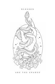 Print Of Original Drawing Blessed Are The Snakes St Patrick S Day Print Original Drawing Unique Drawings Snake Drawing