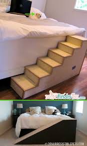 The dog ramp is made out of solid wood with a light brown coat of paint and has a padded top surface, fitted with a fabric in a black color. Top 27 Diy Ideas How To Make A Perfect Living Space For Pets Homedesigninspired