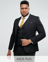 $30 off select tuxedo and suit rentals. Asos Design Plus Skinny Suit Jacket In Black Plus Size Mens Suits Clothes For Big Men Big Men Fashion