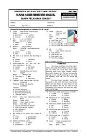 Maybe you would like to learn more about one of these? Download Soal Uas Ganjil Bahasa Inggris Kelas 4 Semester 1 Rief Awa Blog