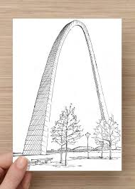 St Louis Arch In St Louis Missouri Public Art National Etsy Saint Louis Arch St Louis Art Original Ink Drawing