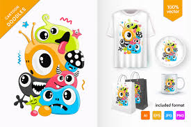 Download Cute Doodle Monsters Art By Keno Shop Thehungryjpeg Com