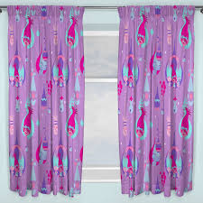 Purple curtains 45 inch length for girls bedroom set of 2 panels grommet window semi voile drapes purple sheer curtains for living room kids decor dark royal purple 52x45 long. Official Trolls 66 X 72 Curtains Childrens Bedroom Purple Poppy Chenille Satin Ebay