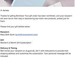 From there, your remaining boxes will begin to ship each month. Birchbox Will Share Your Mailing Address With Anyone Who Sends You A Gift Subscription Consumerist