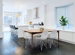 Design ideas for a contemporary open plan dining in brisbane with beige walls, light hardwood floors and beige floor. My Houzz Modern Annex Renovation Contemporary Dining Room Toronto By Andrew Snow Photography Houzz