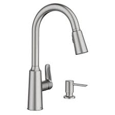 Black kitchen faucets moen 5206. Moen Edwyn Collection Pull Down Kitchen Faucet With Soap Or Lotion Dispenser Walmart Com Walmart Com