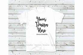 White T Shirt Mock Up Unisex Women Youth Gildan Shirt 211882 Clothing Design Bundles Unisex Women T Shirts For Women Shirts For Teens