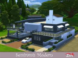 A Big Comfortable House With Its Own Pool And Garage The Many Windows And The Terraces Give A Beautiful Sunny Aspect To This L The Sims 4 Lots Sims House Sims