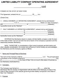 Ny Llc Operating Agreement Llc Business Writing A Business Plan Llc