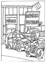 Kleurplaat politie auto en een politie motor. 15 Kleurplaten Van Politieauto