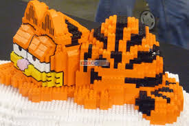 Lego Garfield From The Lego Fan Event 2012 In Lisbon Lego Sculptures Lego Art Lego Design
