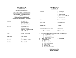 Susunan acara resepsi pernikahan 1. Doc Soft Copy Susunan Panitia Rayhan Assraf Academia Edu