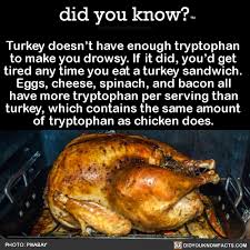 Did You Know Turkey Doesn T Have Enough Tryptophan To Make You Did You Know Food Facts Weird Facts Wtf Fun Facts