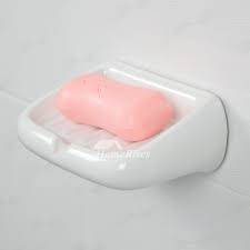 Wall mounted ceramic soap holder. Modern Wall Mounted Ceramic Soap Dish White