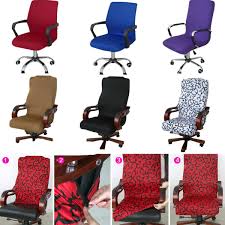 chair cover elastic spandex office computer chair cover stretchable rotate swivel chair seat cover durable washable arm chair protector cover with side zippe office chair cover desk chair covers desk chair