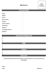 A complete guide on how to write a biodata and a free downloadable biodata format in ms word. 9 Simple Bio Data Formats For Job Pdf Word Free Download