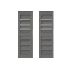 My husband had very little trouble hanging these shutters. Southern Shutter 2 Pack 30 In W X 90 In H Primed Cedar Louvered Wood Exterior Shutters In The Exterior Shutters Department At Lowes Com