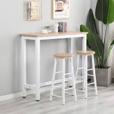Rustic pub table set with a modern look. Mooseng Dining High Top Table 3 Piece Pub Table Set Counter Height Dining Table Industrial Kitchen Bar With 2 Bar Stools Table Chairs Stools Set For Small Space Breakfast Nook Living Room Buy Online In Qatar At
