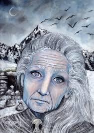 Print, the Cailleach, Goddess Art, Wise Woman, Crone, Pagan, Wiccan Art