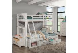 There are also storage drawers under the bed. Ne Kids Highlands Mission Style Twin Over Full Bunk Bed With Hanging Tray And Under Bed Storage Westrich Furniture Appliances Bunk Beds