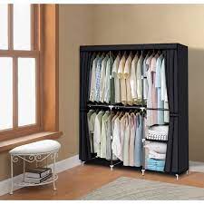 Regardless of whether you have a small, medium, or large closet, you always should use your storage space efficiently. Portable Bedroom Clothes Storage Closet Shelf Dustproof Fabric Wardrobe Grey Zipperl 50 Closet Organizer Furniture Home Kitchen Ekoios Vn