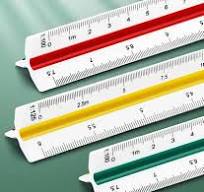 Aexit Plastic Triangular Scale Ruler - 6 Scale Measurements For Architects  & Engineers