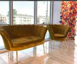 Nolan Paslanmaz Gold Ayakli Istiridye Ikili Modern Koltuk