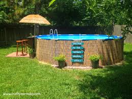 Crafty In Crosby Tiki Bar Update Above Ground Pool Landscaping Above Ground Swimming Pools Backyard Pool